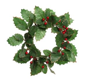 Holly Wreath with red berries